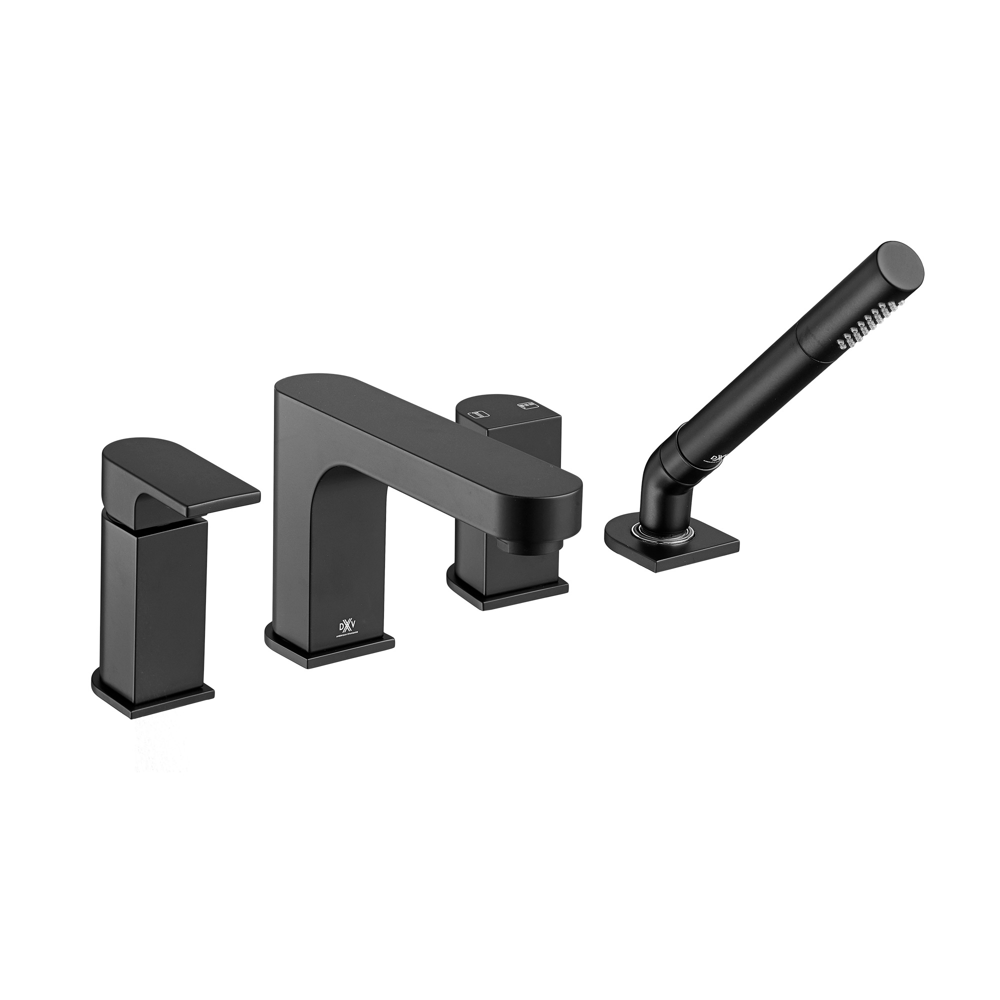 Equility Single Handle Deck Mount Bathtub Faucet with Hand Shower and Lever Handle